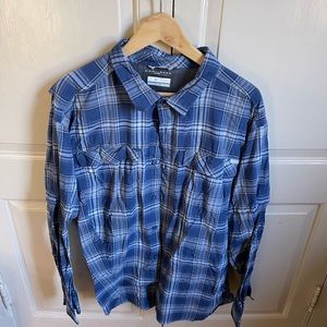 Columbia Omni-Shade XXL blue button down hiking fishing shirt